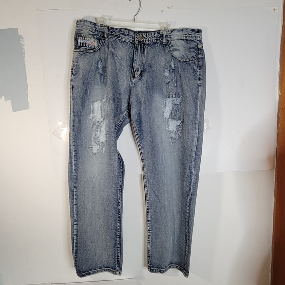 Mens Classic Fashion Wear Clothing Destressed Jeans Size 42 - Picture 2 of 14